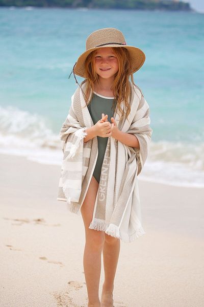 Green Petition Delmor Fit Beige Sand - 76x142 cm, με τσάντα μεταφοράς, φιλική προς το περιβάλλον, πετσέτα θαλάσσης