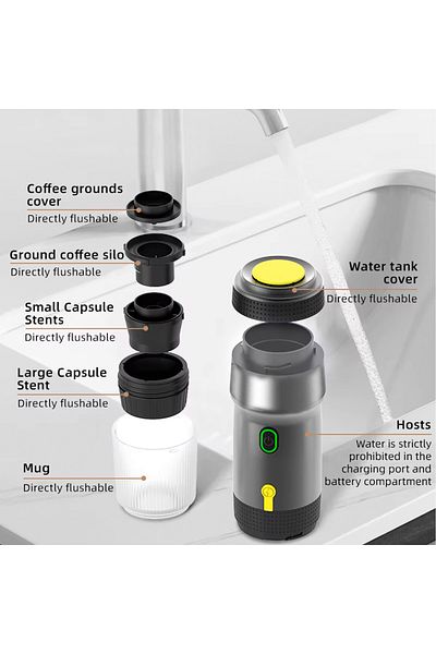 Generic Portable Coffee Maker with 7500mAh Battery – Travel Espresso Machine