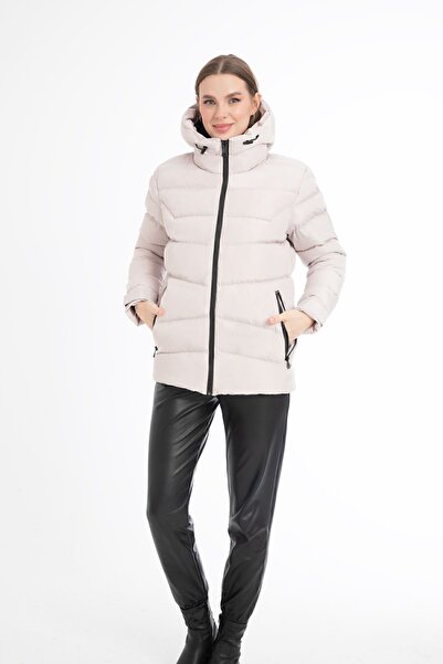 Montstop Γυναικείο παλτό με επένδυση από πέτρα με κουκούλα Αδιάβροχο, ανθεκτικό στον αέρα, φουσκωτό χειμερινό παλτό Parka