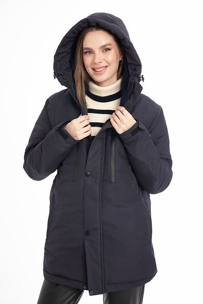Montstop Navy Blue Women's Winter Jacket - Fleece, Fur, Water and Windproof, Hooded