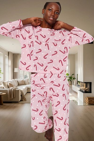 PayBuy Women's Winter New Year's Printed Cotton Pajama Set Comfortable Use for Daily