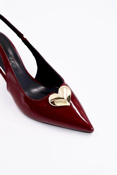 Sister in Love Love Heart Detailed Patent Leather Heeled Shoes