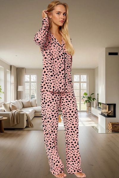 PayBuy Women's Leopard Print Cotton Pajamas Set Casual Home Wear Set Comfortable Cut Premium Quality