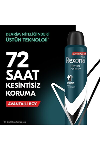 Rexona Men Erkek Sprey Deodorant Invisible Black & White 72 Saat Üstün Koruma 200 Mlx3