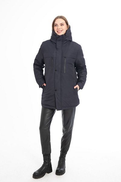 Montstop Navy Blue Women's Winter Jacket - Fleece, Fur, Water and Windproof, Hooded