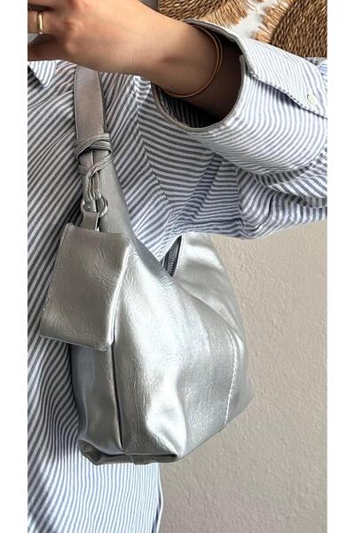 cosybag. Жіноча сумка через плече Гаманець Аксесуари Жіноча ручна та плечова сумка Birdie Металік Сірий SOFT