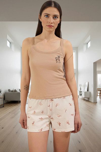 PayBuy Women's Comfortable Knitted Pajamas Set Deer Pattern Summer Carefully Selected Durable Material Perfect Fit