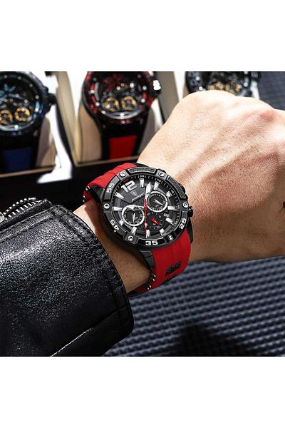 POEDAGAR 912 Casual Silicone Cord Men Wrist Watch