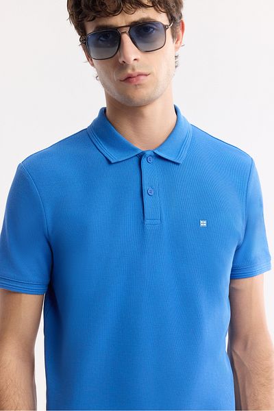 Avva Men's Saks Regular Fit 100% Cotton Quick Dry Non Curling Polo Neck T-Shirt B001032