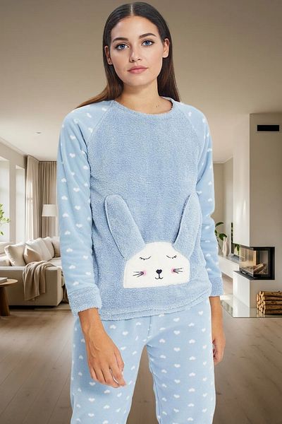 PayBuy Women's Winter Heart Fleece Pajama Set Comfortable Sleep Set 3-Piece Professional Appearance Special Design
