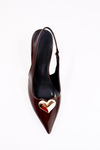 Sister in Love Love Heart Detailed Patent Leather Heeled Shoes