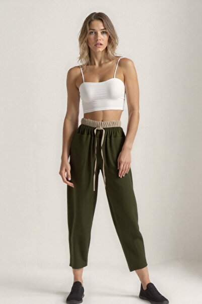 Vitrin Waist Part Double Color Trousers
