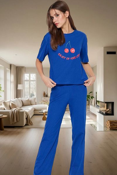 PayBuy Women's Cotton Comfortable Printed Pajama Set Short Sleeve T-Shirt Pants Use and Stylish