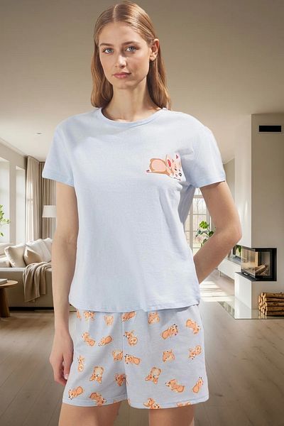 PayBuy Women's Cotton Knitted Pajamas Set Short Sleeve Crew Neck Summer Comfortable Stylish Appearance Long Lasting