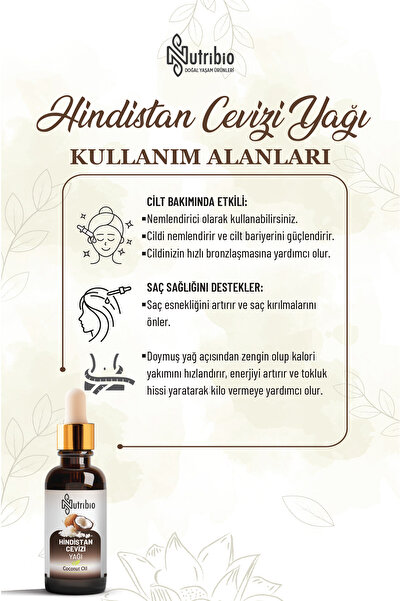 nutribio Hindistan Cevizi Yağı %100 Saf 50 ml