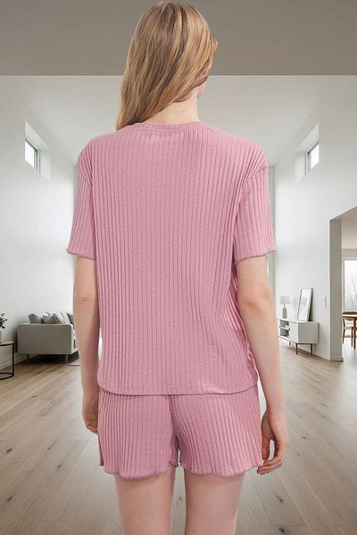 PayBuy Women's Knitted Pajama Set Regular Fit Short Sleeve Tube Leg Premium Quality Stylish Appearance