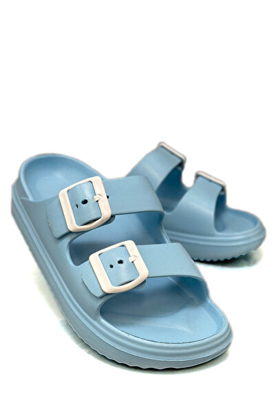 Moda Anna Papuci de plajă Eva ușoare cu cataramă dublă Papuci de piscină Papuci de lavoar Baby Blue