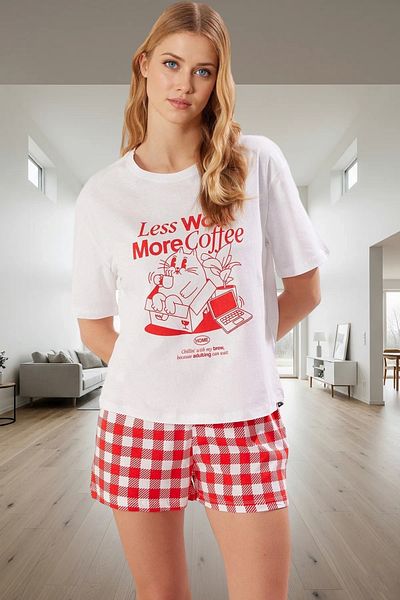 PayBuy Women's Plaid Cotton Shorts Pajamas Set Comfortable Summer Homewear Use Superior Material
