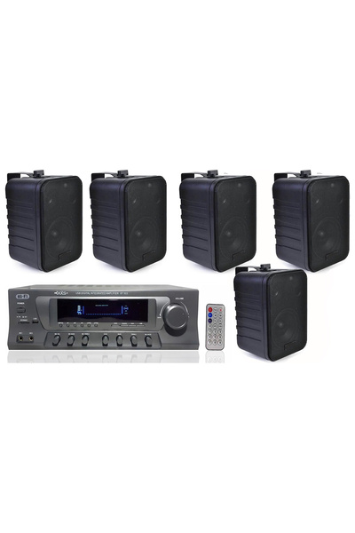 Bots Duvar Tipi Hoparlörlü Ses Sistemi Paketi | Amfi 5 Adet Duvar Hoparlörü – Mağaza, Ofis, Kafe