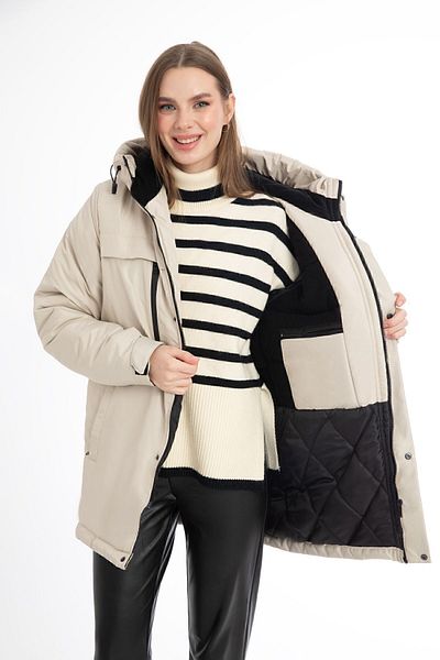 Montstop Women's Winter Jacket - Rhinestone, Fleece, Fur, Water and Windproof, Hooded