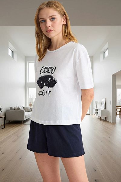 PayBuy Women's Summer Short Sleeve Cotton Pajamas Set Comfortable Home Wear Set Long Lasting Elegant Design