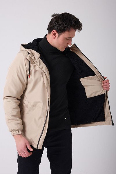 Firststops Men's Winter Coat - Stoned Sheepskin, Waterproof and Windproof, Hooded
