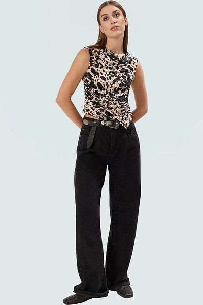 PayBuy Asymmetrical Sleeveless Fitted Blouse Multi Pattern Polyester Summer Comfortable Cut Custom Design