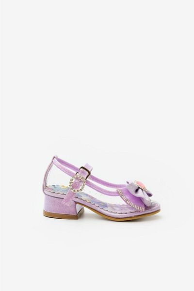 Le Mabelle Lilac Bow Transparent Girls' Shoes
