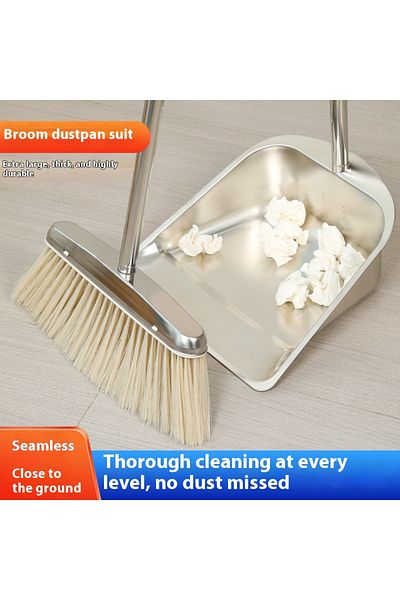 Choice Mingqiang Broom Seamless Floor Dustpan Combination Set Broom Sweeping Hair Sweeping Artifact Stai...