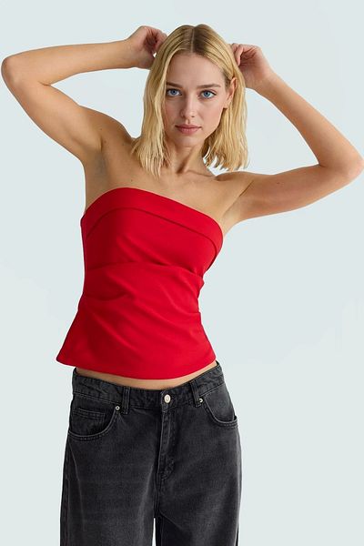 PayBuy Strapless Fitted Woven Blouse Stylish and Comfortable Summer Trend Design Distinguished Material