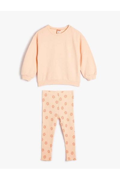Koton Cotton Sweatshirt and Leggings Set