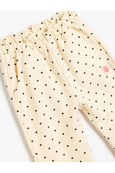 Koton Baby Girl Jogger Sweatpants με δεμένη μέση 5smg40028ak εκρού