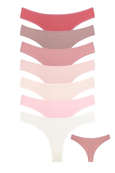 Dominant Tanga de damă, moale, colorată, din bumbac, lycra, pachet de 7 29875-602