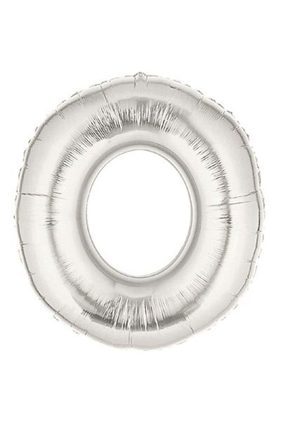Pandoli Partidolu 90 Cm Silver Color Numbered Foil Balloon Number 0