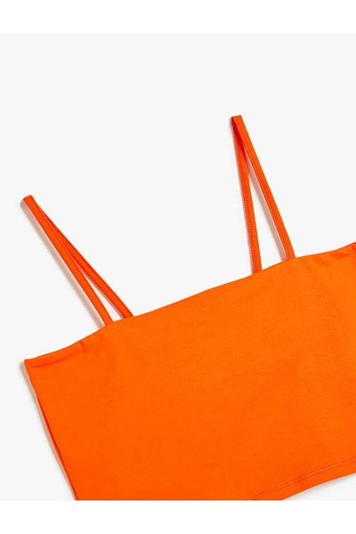 Koton Girl's Basic Crop Undershirt Thin Strap Cotton 4Skg30114Ak Orange