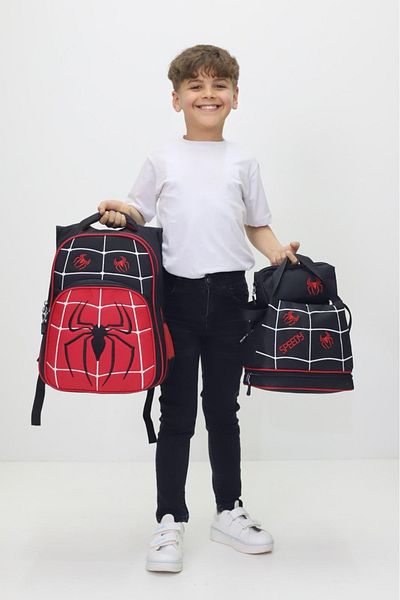 Probag مجموعة حقائب مدرسية للأولاد مكونة من 3 قطع من سبايدر مان، حقيبة ظهر سبايدر، صندوق غداء، حامل قلم