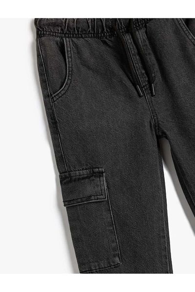 Koton Pantaloni de jogger pentru băieți, copii, blugi 5wkb40009td gri