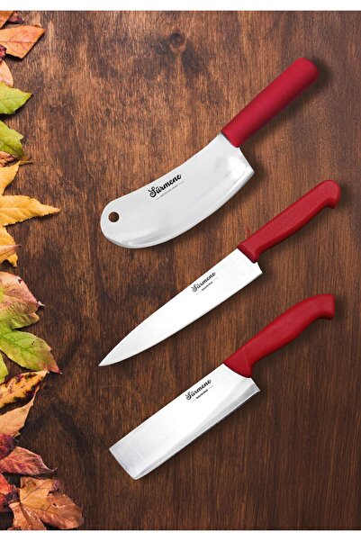 Sürmene Bıçakçı Hacı Ahmet Üçlü Şef Bıçağı Takımı Bıçak Seti Çeyizlik Günlük ...