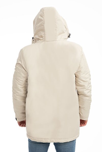 Royalside Ανδρικό χειμερινό παλτό και παλτό από πέτρα Fleece Fleece με νερό και αντιανεμική κουκούλα