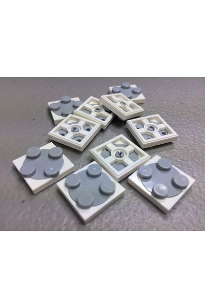 LEGO Technic Custom Accessory Turntable 2 X 2 Plate White Base Gray Top 2 Pieces Will Be Sent