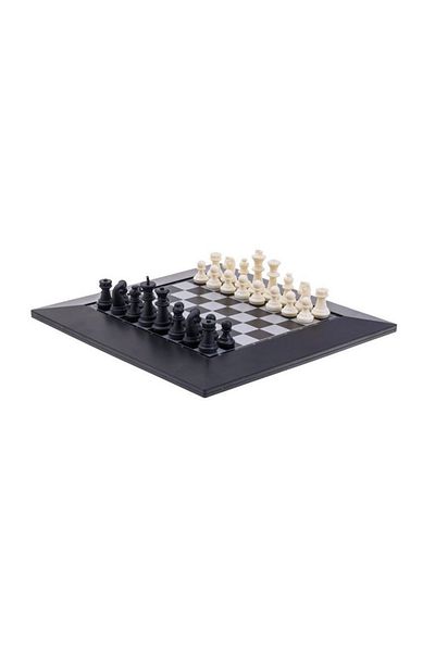 divendi-ro Chess Game with Chess Board and Magnetic Pieces, Board Size 26×26×0,7cm, Black & White