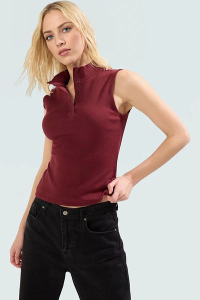 PayBuy Women's Fitted Sleeveless Modal Blouse Stand Collar Summer Comfortable and Stylish Use Special Design