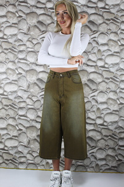 St.Poll Likralı Yıkamalı Unisex Baggy Şortolon Şort