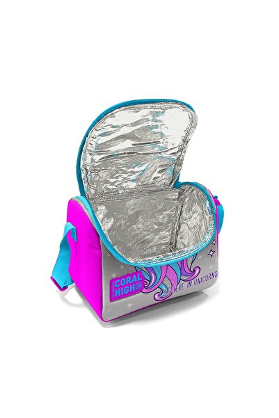 Coral High Kids Pink Silver Unicorn Patterned Thermo Lunchbox 11836