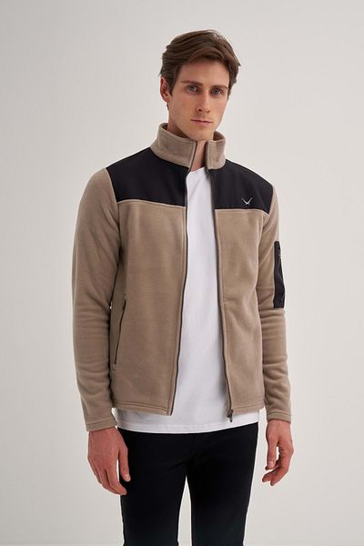 Cazador Caz 5638 Fleece Sweat Cardigan 24Kceeo05638 Beige