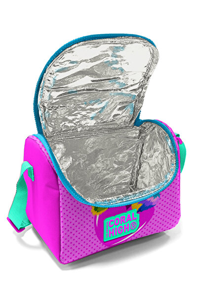 Coral High Kids Pink Blue Cat Patterned Thermo Lunchbox 11838