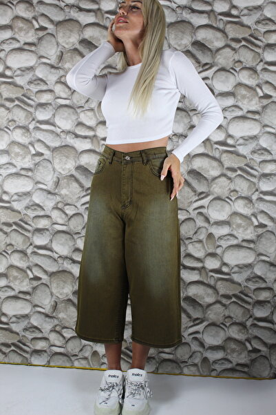 St.Poll Likralı Yıkamalı Unisex Baggy Şortolon Şort