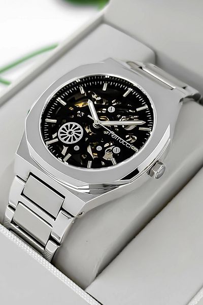 Ferrucci Automatic Mechanism Silver Color Steel Cord & Case Men's Wrist Watch Bracelet Zmfer096
