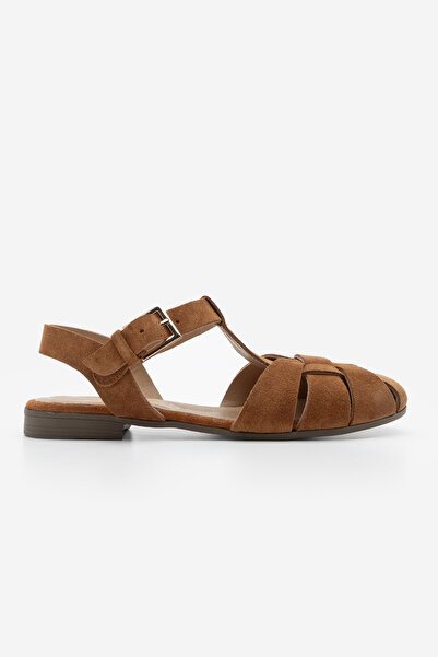 Marjin Dámské kožené kotníkové sandály s přezkou Outrunner uzavřené ležérní sandály