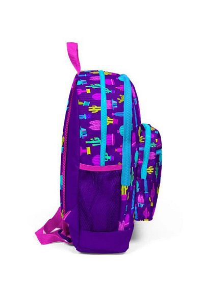Coral High Rucsac de școală cu model cactus roz violet 23108